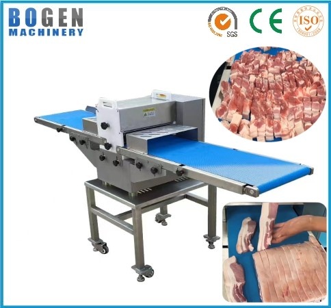 Automatic meat strips cubes cutting machine