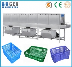 Plastic crate washing machine